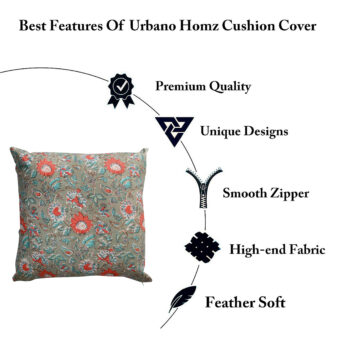 Single Reversible Printed Cotton Cushion Covers | Traditional Embroidered - Image 3
