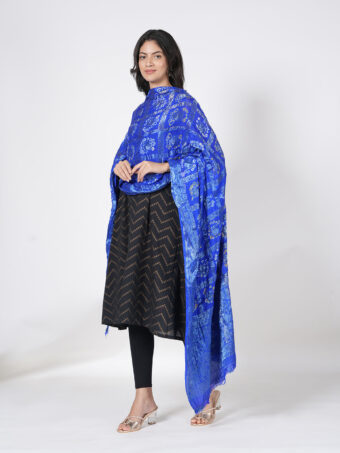 Jaipuri Rajasthani Art Silk Bandhani Bandhej Banarasi Gharchola Dupatta - Image 2