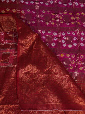 Jaipuri Rajasthani Art Silk Bandhani Bandhej Banarasi Gharchola Dupatta - Image 8