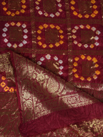 Jaipuri Rajasthani Art Silk Bandhani Bandhej Banarasi Gharchola Dupatta - Image 6