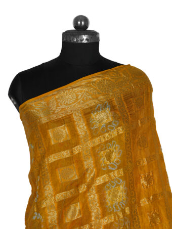 Jaipuri Rajasthani Art Silk Bandhani Bandhej Banarasi Gharchola Dupatta - Image 6