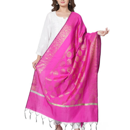 Woven Design Silk Blend Banarasi Dupatta with Zari