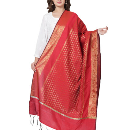 Woven Design Silk Blend Banarasi Dupatta with Zari