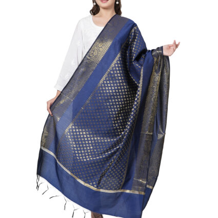 Woven Design Silk Blend Banarasi Dupatta with Zari