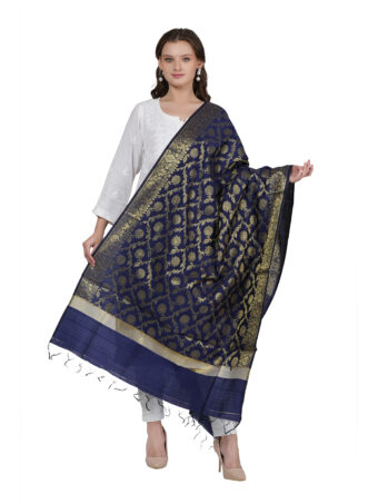 Woven Design Silk Blend Banarasi Dupatta with Zari - Image 2