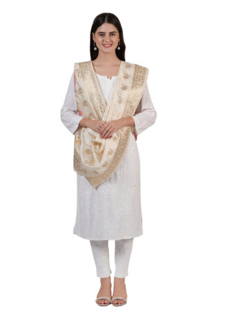 Woven Paithani Banarasi Silk Dupatta - Image 4