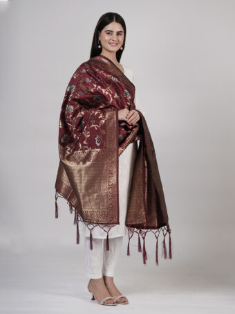 Women's Floral Silk Blend Dupatta - Image 2