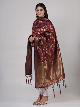 Women's Floral Silk Blend Dupatta