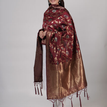 Women's Floral Silk Blend Dupatta