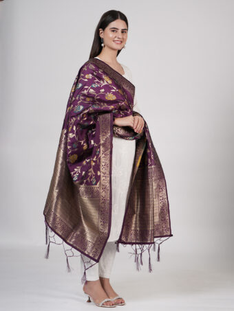 Women's Floral Silk Blend Dupatta - Image 2
