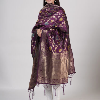 Women's Floral Silk Blend Dupatta