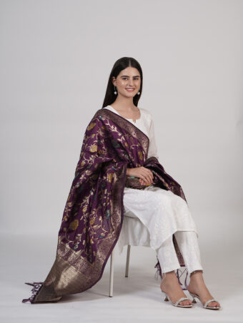 Women's Floral Silk Blend Dupatta - Image 4