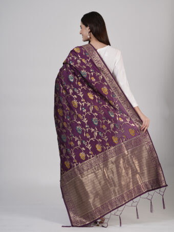 Women's Floral Silk Blend Dupatta - Image 5