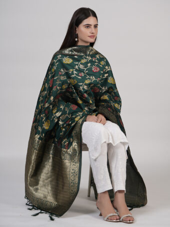 Women's Floral Silk Blend Dupatta - Image 3