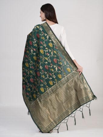 Women's Floral Silk Blend Dupatta - Image 4