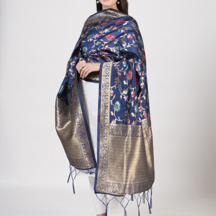Women's Floral Silk Blend Dupatta