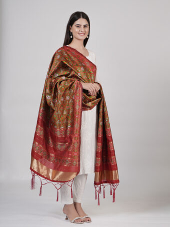 Women's Floral Silk Blend Dupatta - Image 3
