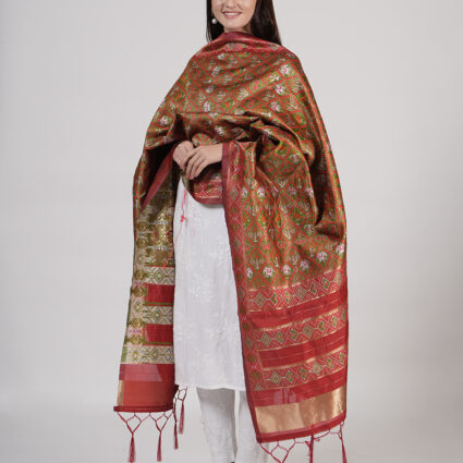 Women's Floral Silk Blend Dupatta