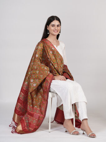 Women's Floral Silk Blend Dupatta - Image 4