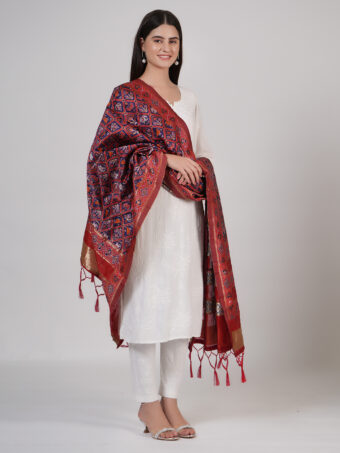 Women's Floral Silk Blend Dupatta - Image 2