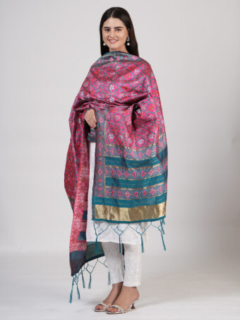 Women's Floral Silk Blend Dupatta - Image 3