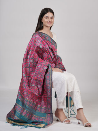 Women's Floral Silk Blend Dupatta - Image 4