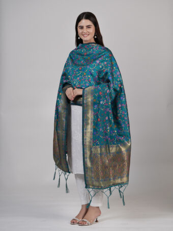 Women's Kashmiri Floral Silk Blend Dupatta