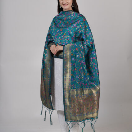 Women's Kashmiri Floral Silk Blend Dupatta
