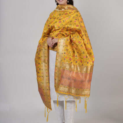 Women's Kashmiri Floral Silk Blend Dupatta