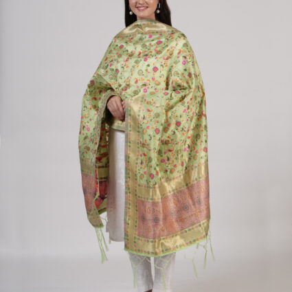 Women's Kashmiri Floral Silk Blend Dupatta