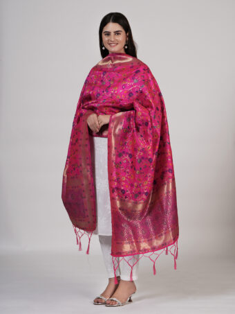 Women's Kashmiri Floral Silk Blend Dupatta