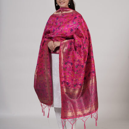 Women's Kashmiri Floral Silk Blend Dupatta