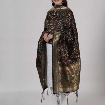 Women's Kashmiri Floral Silk Blend Dupatta