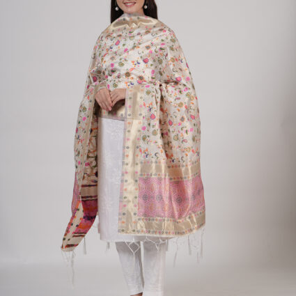 Women's Kashmiri Floral Silk Blend Dupatta