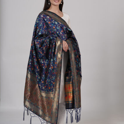 Women's Kashmiri Floral Silk Blend Dupatta