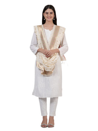 Woven Paithani Banarasi Silk Dupatta - Image 3