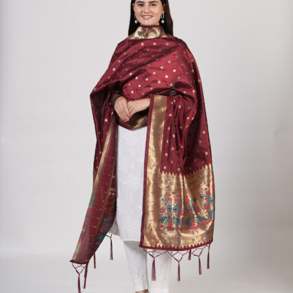 Woven Paithani Banarasi Silk Dupatta