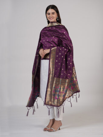 Woven Paithani Banarasi Silk Dupatta