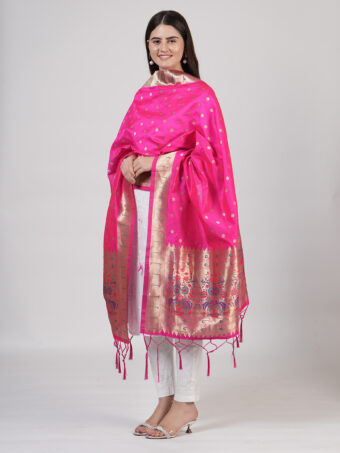 Woven Paithani Banarasi Silk Dupatta