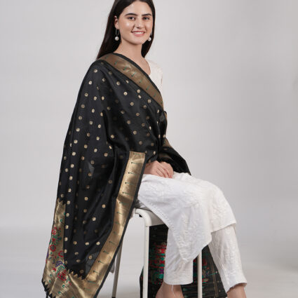 Woven Paithani Banarasi Silk Dupatta