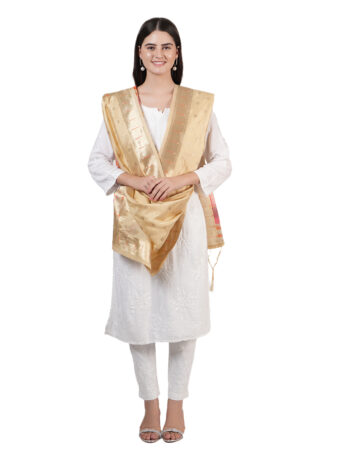 Women's Woven Banarasi Silk Zari Dupatta - Image 3