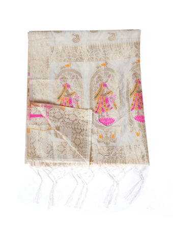 Woven Paithani Banarasi Silk Dupatta - Image 6
