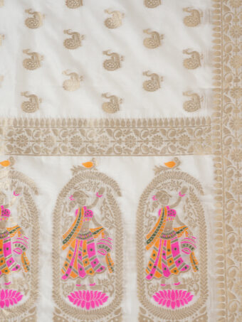 Woven Paithani Banarasi Silk Dupatta - Image 7