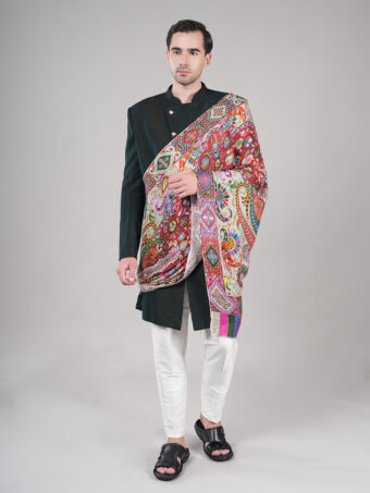 Unisex Fine Soft Bamboo Stole, Kalamkari Print Design - Image 6