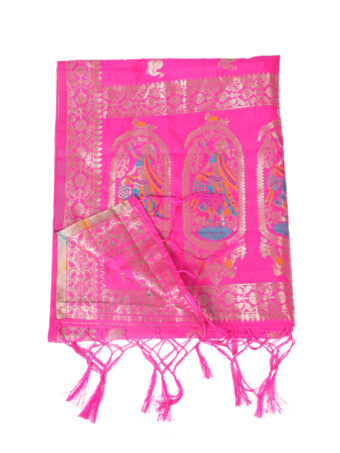 Woven Paithani Banarasi Silk Dupatta - Image 6