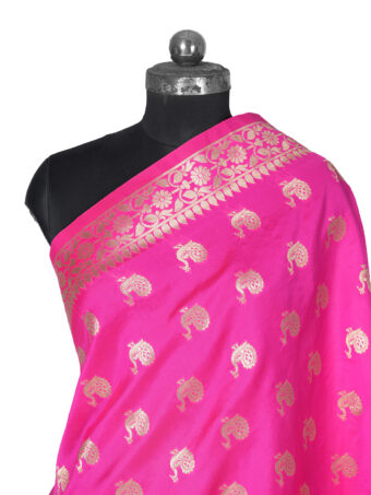 Woven Paithani Banarasi Silk Dupatta - Image 8
