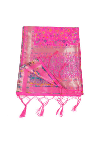 Women's Kashmiri Floral Silk Blend Dupatta - Image 6