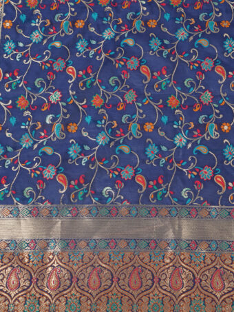 Women's Kashmiri Floral Silk Blend Dupatta - Image 8