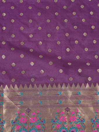 Woven Paithani Banarasi Silk Dupatta - Image 8