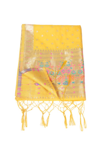 Woven Paithani Banarasi Silk Dupatta - Image 6